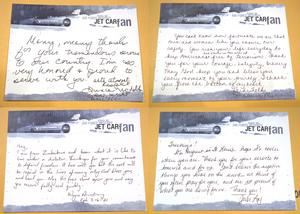 Sample of cards signed by the people of St. Louis.