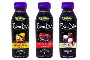 Bolthouse Farms acai line, called Bom Dia, consists of three flavors including cacao, pomegranate and mangosteen.