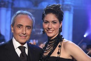 From the Denon Classics release, 'NORTHERN LIGHTS featuring guest Jose Carreras,' left to right:  Jose Carreras and Sissel