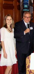 Executive Producer Daria Trifu,  Vice President of Toronto  Pictures, with Investment Banker  Alan Stone, Managing Director  of WallStreet Research.
