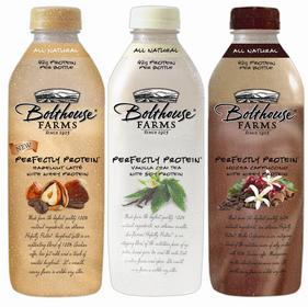 Bolthouse Farms Perfectly Protein drinks contain 10 grams of soy or whey protein (per 8-ounce serving) in all three of its coffee and tea beverages.