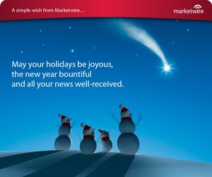 "This project is a first for us, and very different from the traditional holiday gifts corporations give to clients," said Michael Nowlan, president and CEO, Marketwire. Even Marketwire's holiday greetings are electronic this year and redirect recipients to join in supporting worthy causes around the world.