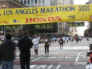 ChronoTrack Systems' road race timing system, based on Impinj's RFID technology, in action at the March 2 Los Angeles Marathon.