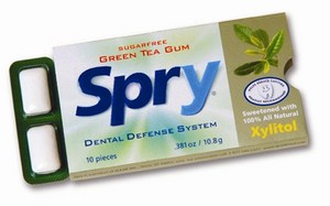 Spry Green Tea Flavored Gum -- sweetened with Xylitol