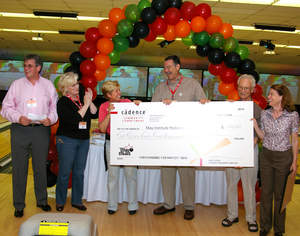 May Institute receives Cadence Million dollar check for autism center in Silicon Valley. 
 
John Murphy - former chair of the board, May Institute; Leslie Kelsey - VP Marketing, Good Samaritan Hospital; Kathleen King - President SV Children's Hospital Foundation; Dennis Russo - CEO, May Institute; Michael May - Son of the founder of May Institute; Heidi Howard, Chief of Business Development, May Institute