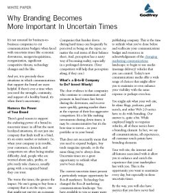 Branding in Uncertain Times White Paper