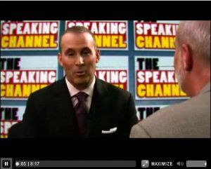 Jim Sinkinson, President of Bulldog Reporter being interviewed by TJ Walker of the Speaking Channel 