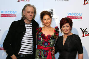 From Left to Right: Honoree Sir Bob Geldof, YouthAIDS Global Ambassador Ashley Judd and Mistress of Ceremonies Sharon Osbourne