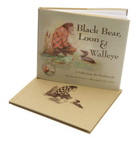 Soulo Communications won the children's book cover design award for 'Black Bear, Loon, & Walleye.'