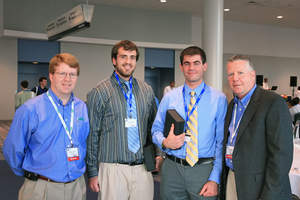 ASCO Numatics has announced the winners of its 2008 Industrial Automation Engineering Scholarships. Pictured from left to right are ASCO Numatics Vice President, Sales- Americas, Andrew J. Duffy; scholarship winners Bradley A. Perry of Kirtland, Ohio and Michael J. Denk of Milwaukee, Wisconsin; and ASCO Numatics Executive Vice President, Sales and Marketing- Americas Robert W. Kemple, Jr. Perry is attending the University of Miami and Denk is attending Marquette University.

