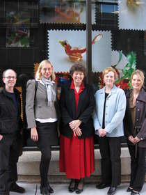 Urban Culture Project and City Center Square representatives join artist Kati Toivanen (second from right) and student assistant at the art unveiling 