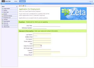 New IBM Lotus Forms Turbo software lets any worker create a Web-based form such as this job application in minutes. Until now, compiling forms and surveys required several technical workers and weeks at a significant cost in IT department time and salaries.