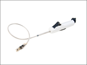Cardica's C-Port Flex-A system, an automated device that deploys tiny, stainless steel staples to attach the bypass vessel graft to the coronary artery, a connection known as an anastomosis.