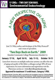 Doctors worldwide are attending T.S. Wiley's 'Two Days Back on Earth' environmental endocrinology seminars. They are also learning about the only cyclical biomimetic hormone restoration -- the Wiley Protocol bioidentical hormone replacement therapy (BHRT). 