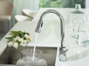 The new cartridge will be featured in more than 100 Moen single-handle faucets (both kitchen and bath) starting in 2009. 