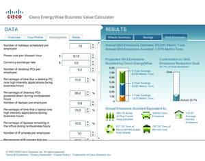 Cisco EnergyWise Business Value Calculator