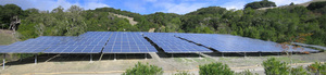 The installation at San Domenico School consists of 2,358 photovoltaic panels, spread across several roof- and ground-mounted arrays, covering almost one full football field in total.