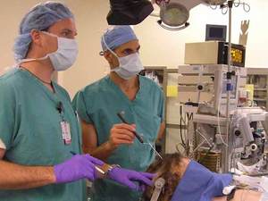The procedure can be done is as little as 15 minutes through a small incision behind the hairline. The majority of patients stay in the hospital for only 1 night. Because there is no implanted device there is no risk of shunt infection or mechanical malfunction. 
