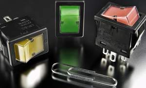 NKK Switches' new CWSC Series of miniature, illuminated rockers is available with full face, bright LED illumination in red, green or amber to give operators an at-a-glance visible status indication. They also feature front panel, snap-in mounting that eases installation and lowers assembly cost.