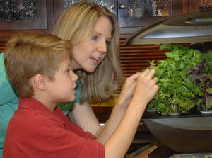Mom and Child with AeroGarden