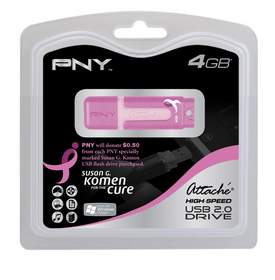 PNY's new limited edition Susan G. Komen 4GB Attache USB Flash Drive