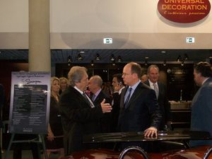 Ronn Maxwell, CEO of Ronn Motors, visits with Prince Albert II at Top Marques 2009 Car Show recently held in Monte Carlo. 