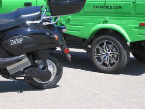 ZAP recently demonstrated an 8,000-watt wheel motor for electric truck applications that is nearly three times as powerful as the motor in the company's Zapino scooter.