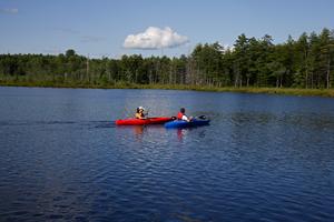 Kayaking on The Lodge at Woodloch's lake 