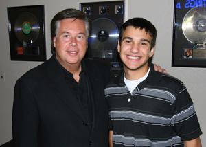 MyStudio Founder, Larry Ryckman congratulates GRAMMY Camp winner, Noah Corwick