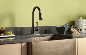 New Lindley Eco-Performance kitchen faucets from Moen offer homeowners a combination of sustainability, functionality and style.