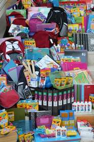 Wellness International Network collected school supplies for homeless children through the Rainbow Days Back-to-School Drive.