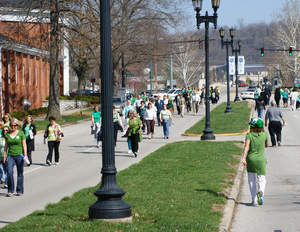 Commonwealth of Kentucky employees participate in a local wellness walk. Frankfort, KY.