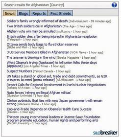 Silobreaker, Widget, News, search, iPhone,  healthcare reform, swine flu, Obama