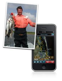 Captain John Brummerhop uses MotionX-GPS for the iPhone to map fishing hotspots