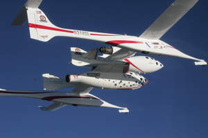 SpaceShipOne attached to White Knight