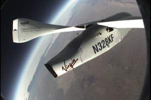 The fuselage of SpaceShipOne in space