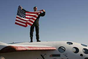 Astronaut, Brian Binnie after the prize winning X2 flight.