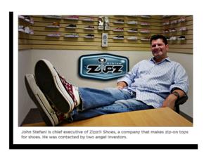 ZIPZ CEO John Stefani is wearing a pair of ZIPZ.