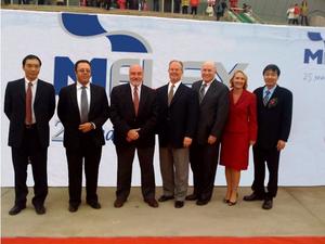 MFLEX executive team from left to right; Lance Jin, Reza Meshgin, Don Pucci, Hedley Lawson, Bill Beckenbaugh, Christine Besnard, and Tom Lee.