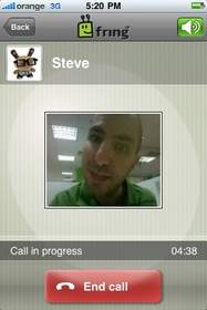 a fring video call on the iPhone