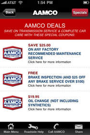 iGAAUGE users receive exclusive AAMCO deals and specials only available through the application. 