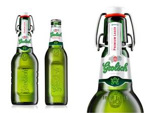 Grolsch bottles with new 'The Mark' symbol for international markets.
(International markets are all markets outside Holland, the country of Grolsch origin, with the exception of the U.K. market).

Design: Anthem Worldwide (The Netherlands)