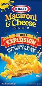 KRAFT Macaroni & Cheese CHEDDAR EXPLOSION Box