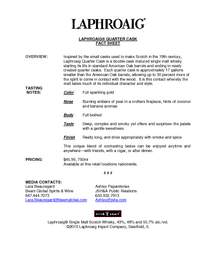 Laphroaig Quarter Cask Fact Sheet