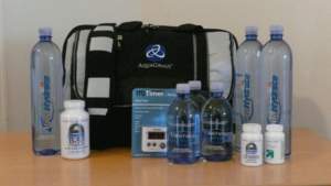 Dr. Hart's ''Hangover Helper Kit'' including AquaHydrate water, and many other of the remedies suggested in her webcast