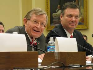 Battelle CEO Dr. Jeff Wadsworth (right) is joined by The Ohio State University President Dr. Gordon Gee in testifying before the House Committee on Science and Technology.