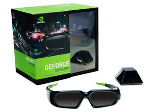 The NVIDIA 3D Vision kit ($199 USD) consists of wireless, active-shutter glasses, a wireless USB emitter, and the software needed to convert ordinary 2D games into 3D.
