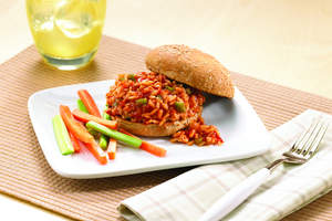 Heart Healthy Chicken and Brown Rice Sloppy Joes