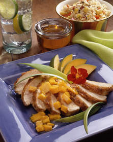 Caribbean Honey-Spiced Chicken with Mango