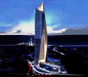 Al Hamra Tower is located at the heart of  Kuwait City
